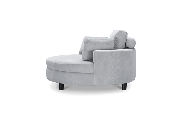 English Elm 51-inch corduroy sofa with tray and three pillows, compact solid wood frame, sponge cushions for cozy seating Gray W1658P143717