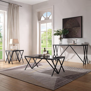 English Elm Magenta Tempered Glass End Table with V-frame Metal Base for Modern Living Spaces B2726P244373