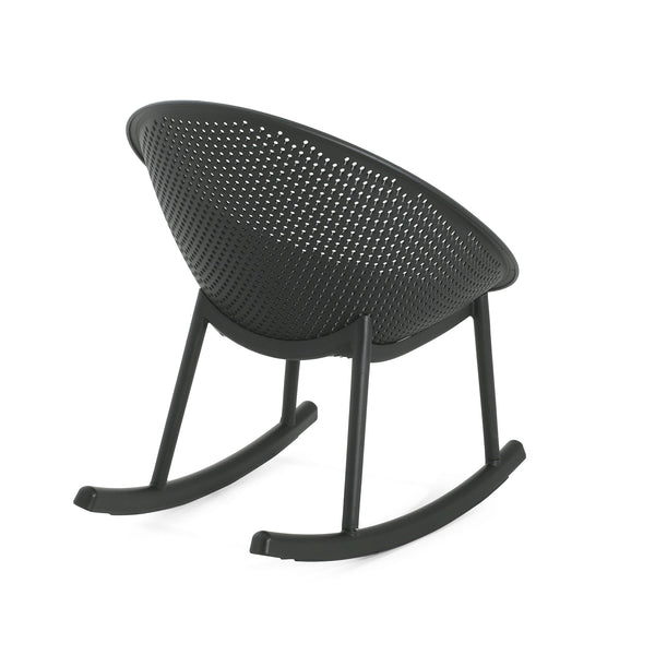 English Elm Christopher Knight Home® - Gable Weather-Resistant Rocking Chair Set of 2 — Durable Polypropylene Resin, Easy-Maintenance Outdoor Seating Black N775P176710B