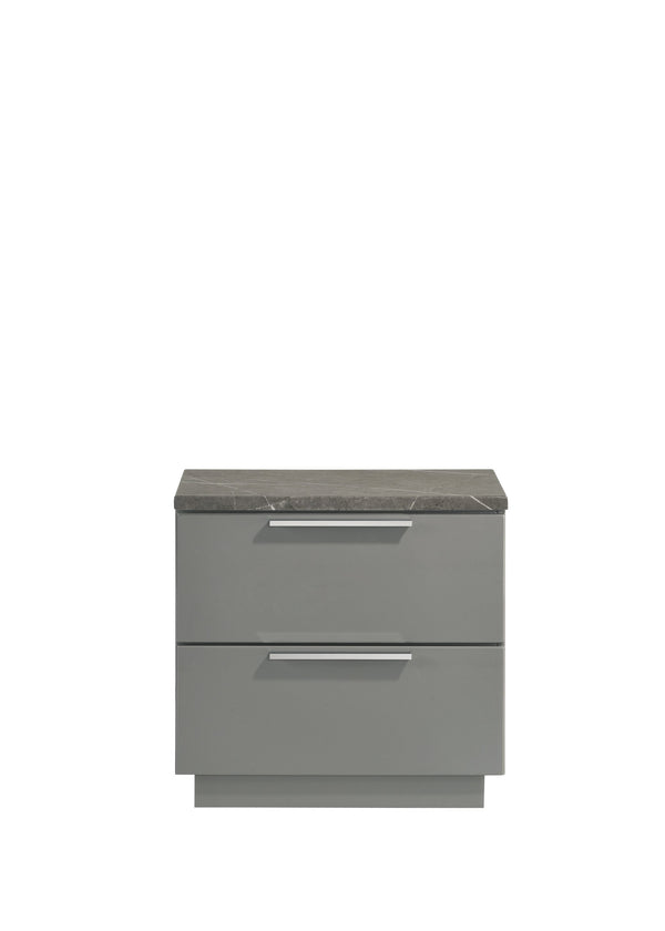 English Elm Elara Queen 4-Piece Bedroom Set - Modern Two-Tone Marble Finish With Led Lighting & Metal Legs B009S01750
