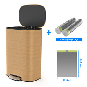 English Elm 13 13 Gallon 50L Stainless Steel Trash Can with Soft-Close Lid, Fingerprint-Proof, Foot Pedal, Large Capacity W1550P154901