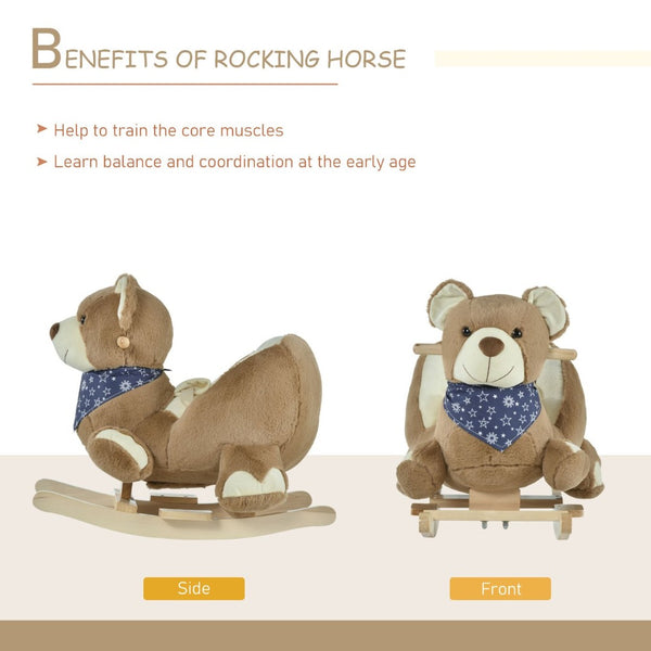 English Elm Qaba Giraffe Plush Toddler Rocking Ride on Toy with Sound and Safety Belt W2225P200498