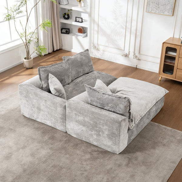 English Elm 103" Chenille Cloud Sectional Modular L Shape Sofa for Spacious Living Room Comfort W1170S00043