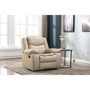 English Elm 1+2+3 Leather reclining sectional set with pocket springs, pillow-top arms, storage, solid frame comfort Cream W791S00004