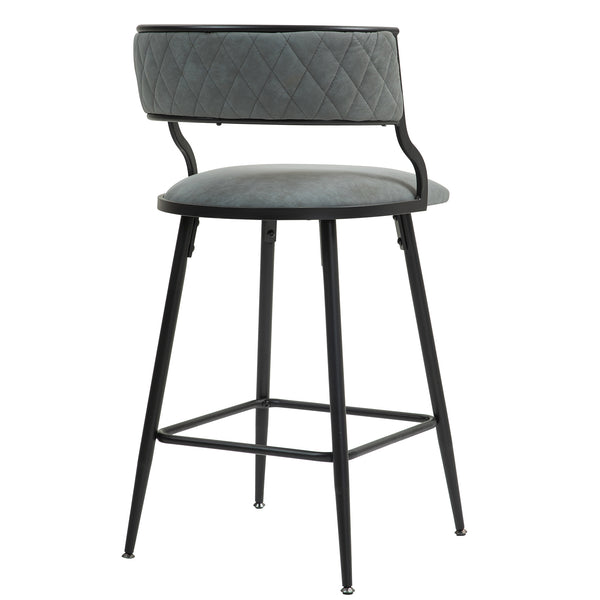 English Elm 26'' Modern Counter Height Bar Stools With Pu Upholstery & Sturdy Black Steel Frame For Kitchen Use W2215P196281