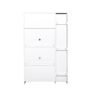 English Elm Kitchen pull-out pantry cabinet with 7-tier expandable shelves, smooth-glide organizers, farmhouse white storage solution for kitchen and dining rooms W331S00173 W331S00173