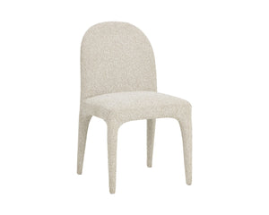 Sunpan TAMINA Dining Chair - Modern Santa Cruz Oatmeal Upholstery, Sculptural Design for Elegant Dining Spaces 112573