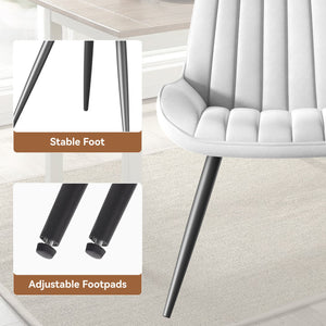 English Elm Modern Dining Chairs Set Of 2 - Stylish Upholstered Fabric With Thick Cushions For Comfort & Durability T3950P394359