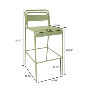 English Elm Christopher Knight Home® - Carmella Outdoor Barstool Set Of 6 - Vibrant Green, Durable Iron, Modern Design For Patio & Deck N775P199822G6PCS