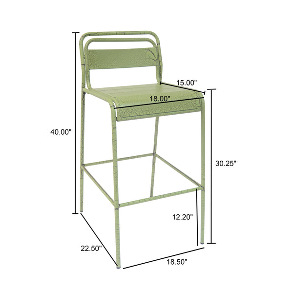 English Elm Christopher Knight Home® - Carmella Outdoor Barstool Set Of 6 - Vibrant Green, Durable Iron, Modern Design For Patio & Deck N775P199822G6PCS