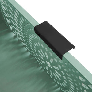 English Elm 3 Drawer Cabinet with Hollow Carved Accents, Solid Pine Feet, Gold Handles & Smooth Metal Slides — Elegant Storage for Entryway Bedroom Living Room Light Green W688138994