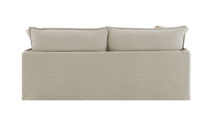 English Elm Upendo Beige Linen Sofa with Feather-Down Cushions, Removable Covers & 2 Toss Pillows — Elegant Comfort B2726P253205