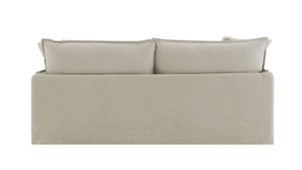 English Elm Upendo Beige Linen Sofa with Feather-Down Cushions, Removable Covers & 2 Toss Pillows — Elegant Comfort B2726P253205