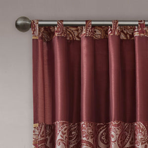 English Elm Jacquard Madison Park Aubrey Window Curtain Pair with Paisley Jacquard, Faux Silk Piping, OEKO-TEX Certified Elegance Multicolor 3.05 L x 10.24 W x 9.45 H B03598093
