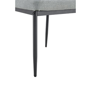 English Elm Linen Tufted Dining Chairs Set of 4 — Upholstered Padded Seats, Metal Legs, 330lb Capacity, Gray Elegance N752P190530G