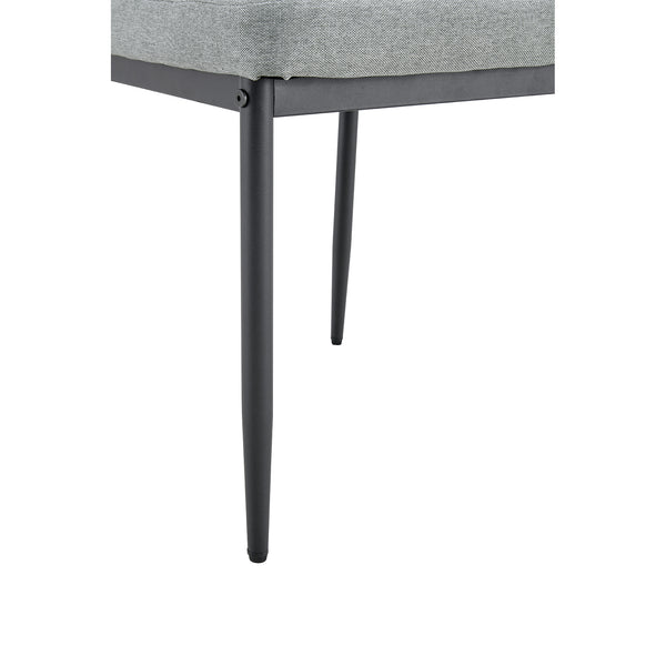 English Elm Linen Tufted Dining Chairs Set of 4 — Upholstered Padded Seats, Metal Legs, 330lb Capacity, Gray Elegance N752P190530G