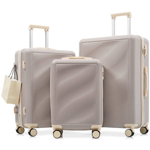 English Elm Luggage 3 Piece Hard Shell Abs Suitcase Set with Spinner Wheels and Tsa Lock Grayish Purple N730P304620V