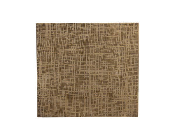 Sunpan Albans Handcrafted Iron Side Table with Burnished Brass Finish and Intricate Etched Design, 22"