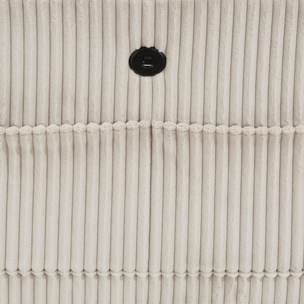 English Elm Modern Armless Chair with Hidden Storage Corduroy Upholstery Modular Accent Seat for Living Rooms Beige 25 L x 31.75 W x 22.5 H B011P206261