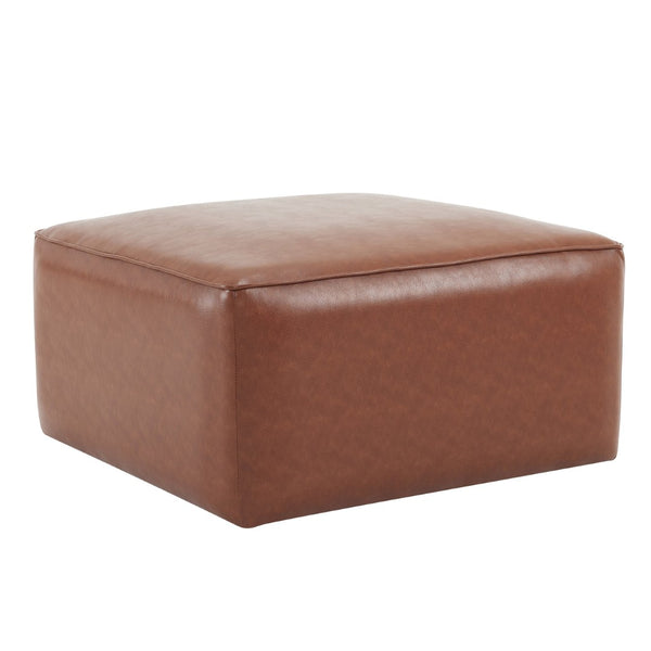 English Elm Upholstered Corduroy Square Ottoman Plywood Frame Sectional Footrest for Living Room N757P414087O