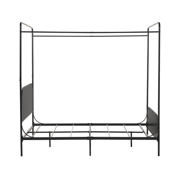 Industrial Bent Metal Queen Canopy Bed Black METB5CBL2 Walker Edison