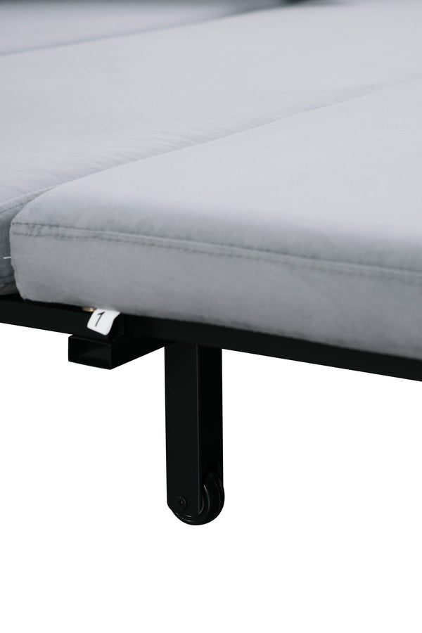 English Elm 3 In 1 Sleeper Sofa Couch Bed - Stylish Grey Velvet, Space-Saving Design, Versatile For Small Areas W1420P225081