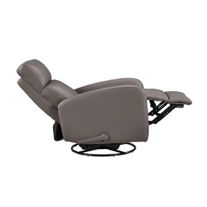 English Elm 1pc Glider Recliner Chair Top Grain Leather Swivel Recliner with Smooth Glide, Plush Foam Comfort Mocha 32 L x 30.75 W x 27.5 H B011P395860