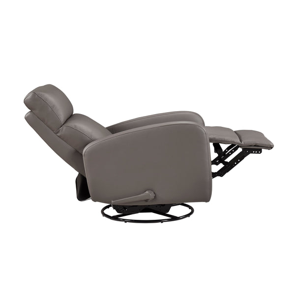 English Elm 1pc Glider Recliner Chair Top Grain Leather Swivel Recliner with Smooth Glide, Plush Foam Comfort Mocha 32 L x 30.75 W x 27.5 H B011P395860