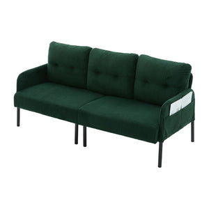 English Elm United We Win Corduroy Loveseat Plush Ergonomic Sofa with Spring Support Metal Legs Emerald W1568P410052