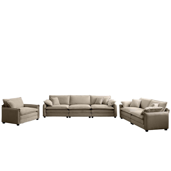 English Elm 3 Piece Oversized Sectional Sofa Set In Tan Corduroy - Comfortable Modular Design For Any Space W714S00707