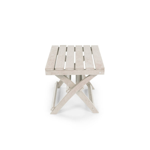 English Elm Seaview Recycled Hdpe Outdoor Folding Side Table Uv Resistant Patio Deck Use Ivory B2745P409719