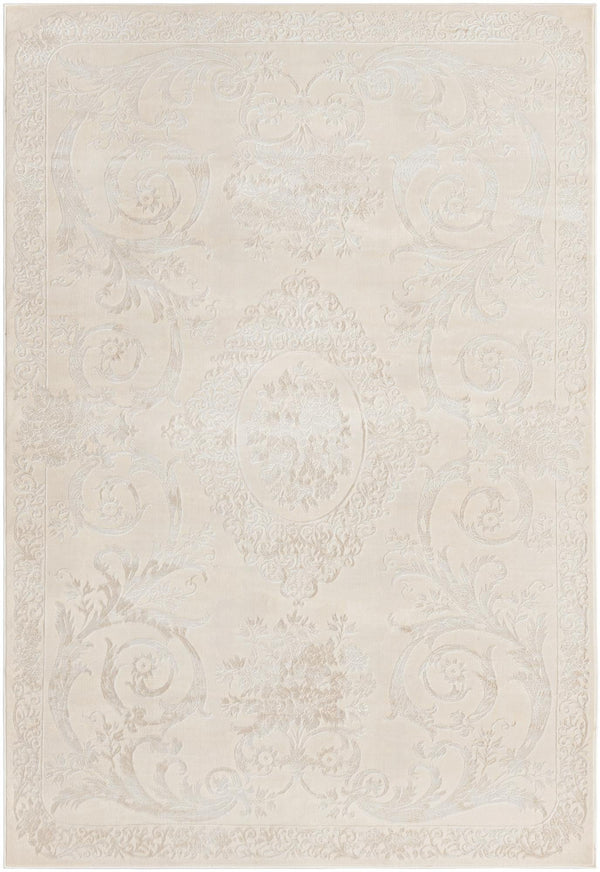 Unique Loom Finsbury Diana Machine Made Botanical Rug Ivory, Beige 6' 0" x 9' 0"