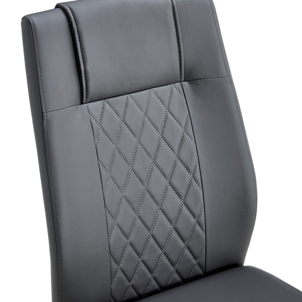 English Elm Table Modern Luxurious Transparent Glass Dining Set With 8 Dark Gray Pu Chairs & Gold Legs W1151S02592-GIGA