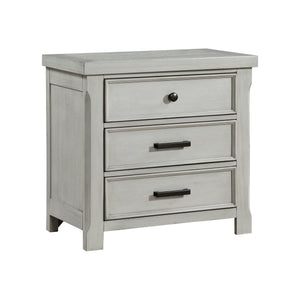 English Elm 1pc Willowbrook Nightstand Gray Finish Acacia Wood 3-Drawer Smooth Glide Storage 30"x17"x29" Modern Farmhouse B011P389522