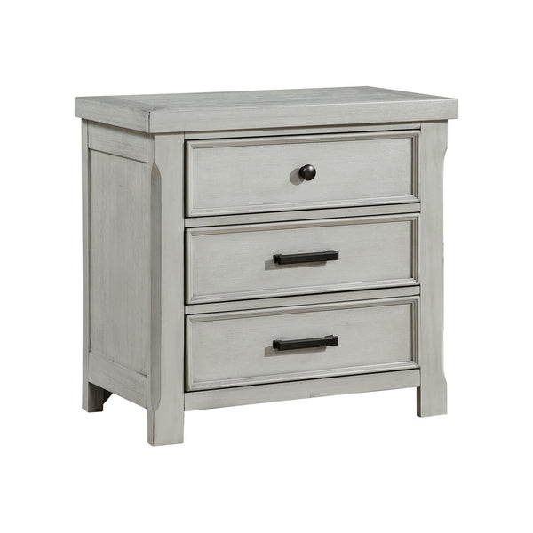 English Elm 1pc Willowbrook Nightstand Gray Finish Acacia Wood 3-Drawer Smooth Glide Storage 30"x17"x29" Modern Farmhouse B011P389522