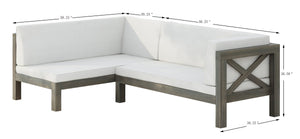 English Elm Christopher Knight Home® - Brava Timeless X-Back Corner Bench Set Of 2 - Durable Acacia Wood & Water-Resistant Cushions 57968.00WHI2