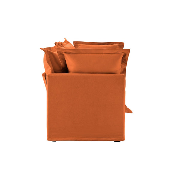 English Elm Set Of 2 Cozy Slipcovered Armchairs In Soft Orange Chenille – Stylish Deep Seating For Any Room W3041S00123-GIGA