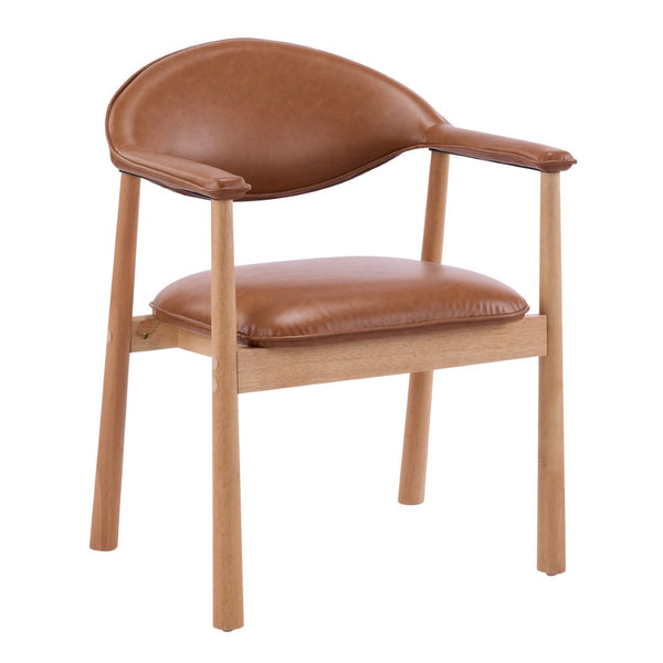 English Elm Modern Rubberwood Dining Chair Set Sculptural Curved Back Upholstered Seat Walnut Frame N768P391165O