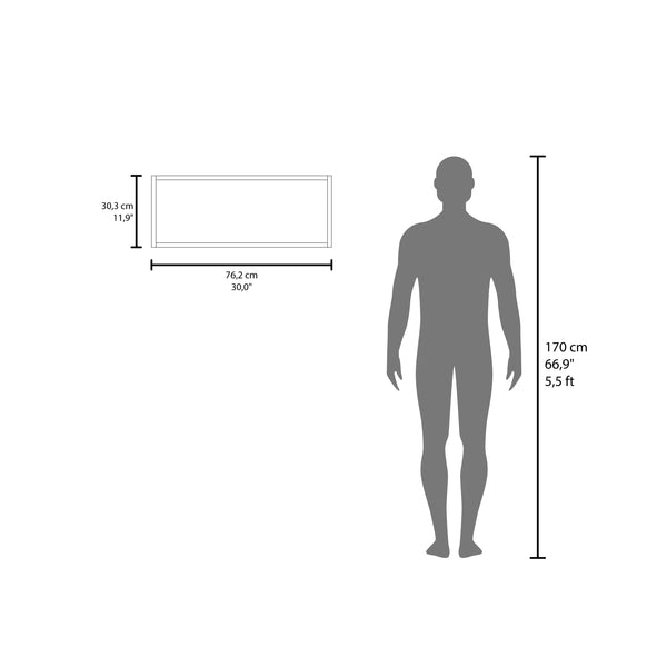 English Elm Coffee Modern engineered wood coffee table with one shelf, sturdy legs, compact storage solution, eco-friendly compliant White 28.35 L x 25.2 W x 2.76 H B097P250872