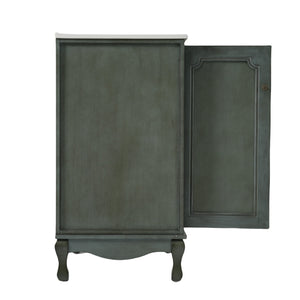 English Elm Christopher Knight Home® - 30" Vintage Bathroom Vanity with Rectangle Ceramic Sink, Rubber Wood Legs, Soft-Close Doors, Adjustable Shelves Antique blue green,Teal N817P245316B