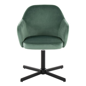 English Elm Swivel Accent Chair Silver Velvet Seat Gold X Pedestal Base Glam Living Room Black+Green B202P471328