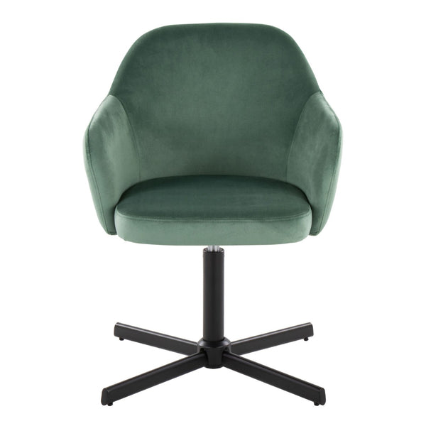 English Elm Swivel Accent Chair Silver Velvet Seat Gold X Pedestal Base Glam Living Room Black+Green B202P471328