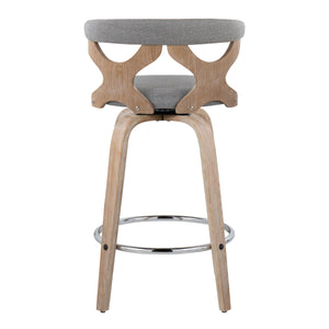 English Elm Gardenia Contemporary 26" Fixed-Height Swivel Counter Stool with Padded Fabric Seat and Chrome FootrestGardenia Contemporary 26" Fixed-Height Swivel Counter Stool with Padded Fabric Seat and Chrome Footrest Grey B202S00293
