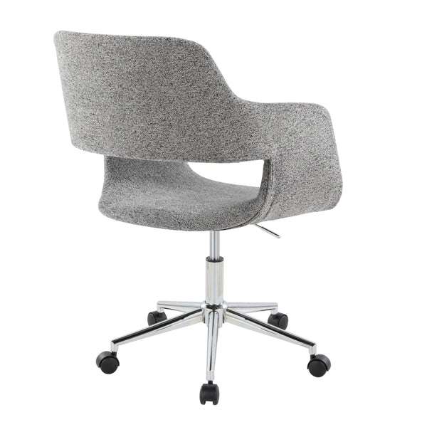 English Elm Margarite Modern Task Chair: Grey Fabric With Chrome Accents, Ergonomic Support For Home Offices B202P223908