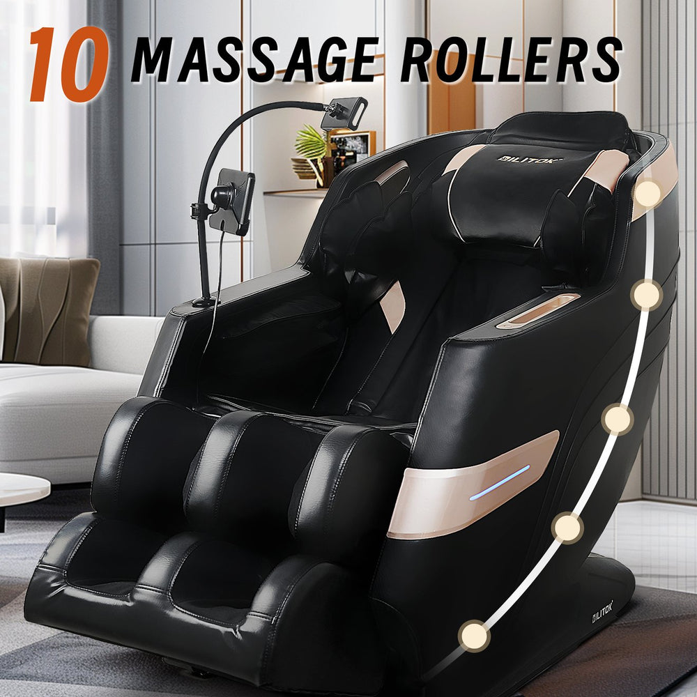 English Elm Massage Chair Recliner - Zero Gravity Full Body Air Pressure System For Ultimate Relaxation Experience W1875P254025