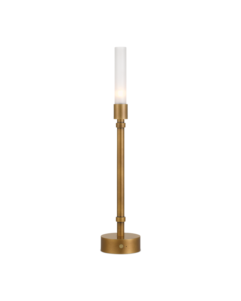 Currey & Company Paseo Brass Cordless Table Lamp - Sleek Candelabra Design With Rechargeable Base For Versatile Lighting Gold Metal ,Glass 6700-0013-currey-company