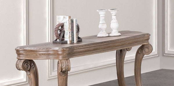 English Elm 1pc Sofa Table Industrial U-Shape Metal Base with Replicated Wood Top Rustic Sand Black Finish Durable Elegant Oak 58 L x 24 W x 11 H B2741P360608