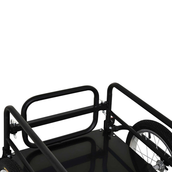 English Elm Aosom Heavy Duty Steel Bike Cargo Trailer Foldable 110 Lb Capacity Universal Hitch W2225P200662