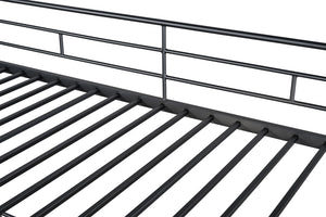 English Elm Twin Modern Loft Bed with Built-In Ladder for Space-Saving Study, Storage or Play Area, Metal Frame Black 81 L x 14 W x 8 H B2741P348863