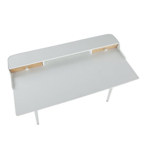 English Elm Desk with Powder-coated Steel Legs and Natural Wood Accents for Modern Home Office B202P471628
